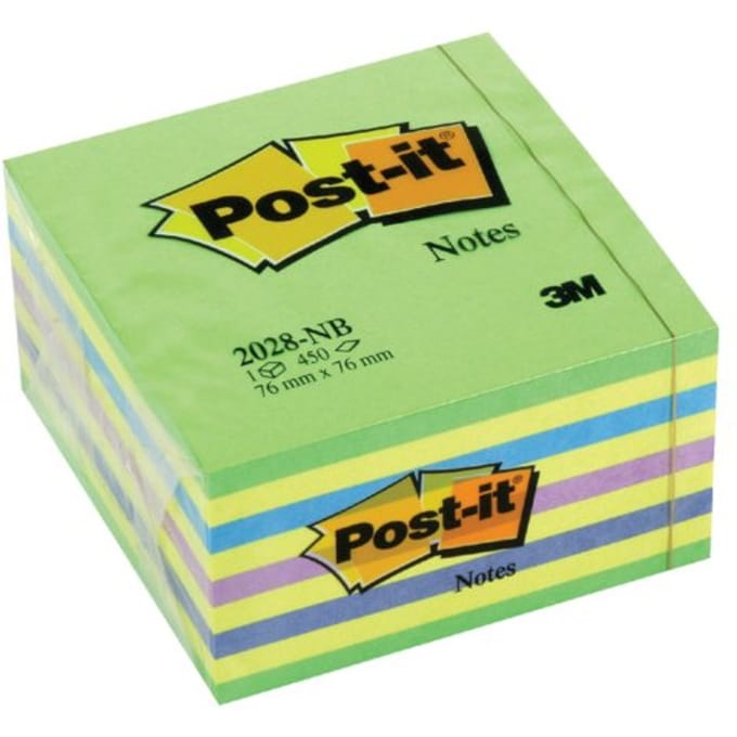 Memoblok Post-it 2028 76x76mm kubus assorti