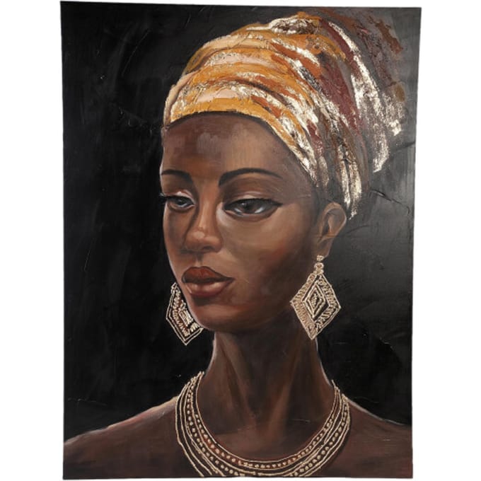 PTMD Wandpaneel Jeorgia Woman - 90x3x120 cm - Canvas - Goud