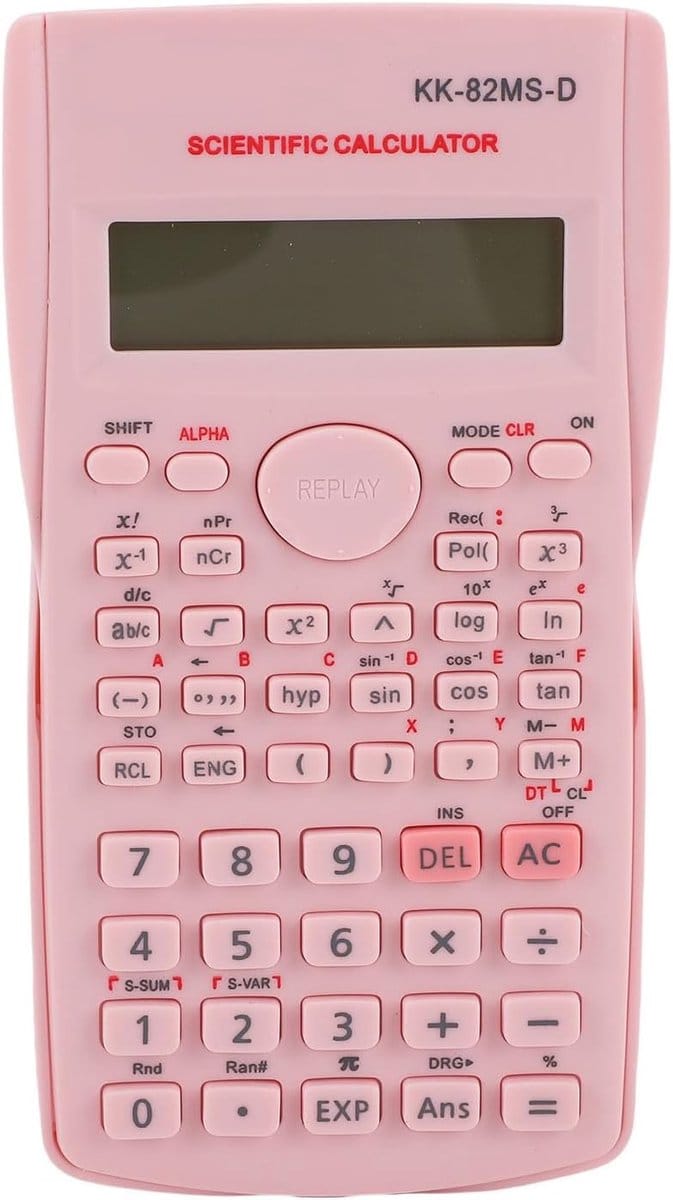 Wetenschappelijke Rekenmachine 12-cijferig Multifunctioneel voor Studie & Werk - Roze