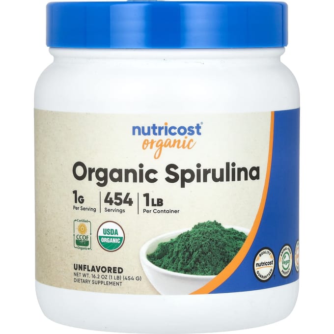 Nutricost, Spiruline biologique, sans saveur, 473 g (454 g)