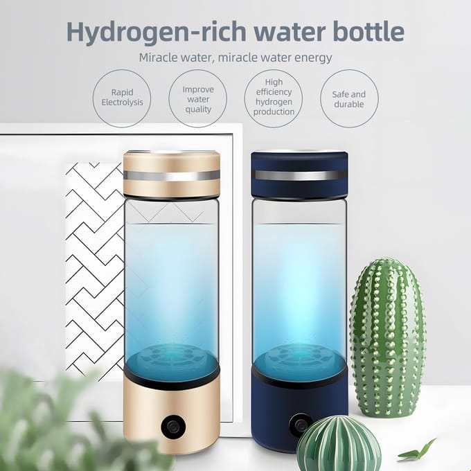 Draagbare waterstofwaterflesgenerator met SPE- en PEM-technologie Oplaadbaar waterstofwater goud