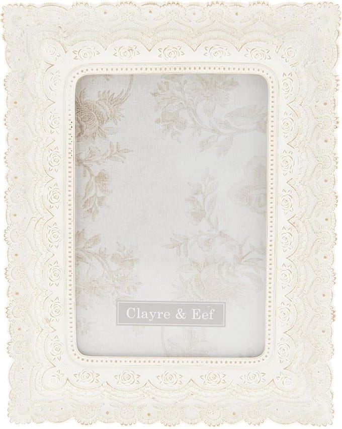 Clayre & Eef Fotolijst 10x15 cm Wit Kunststof