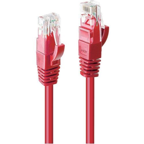 LINDY 48033 RJ45 Netwerkkabel, patchkabel CAT 6 U/UTP 2.00 m Rood 1 stuk(s)