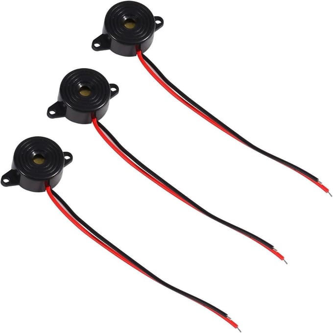 Piëzo Zoemer - Mini Alarm - Circuit Projecten - Luide Geluidsgeneratie - 23mm Diameter - Zwart