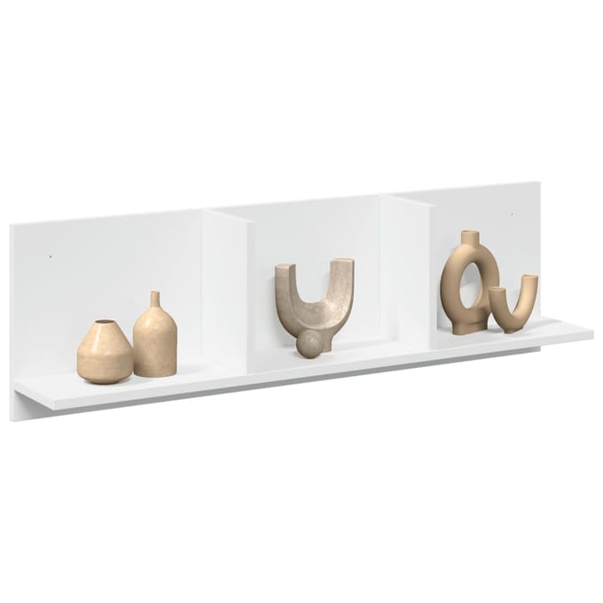 vidaXL - Wandkast - 100x16,5x30 - cm - bewerkt - hout - wit