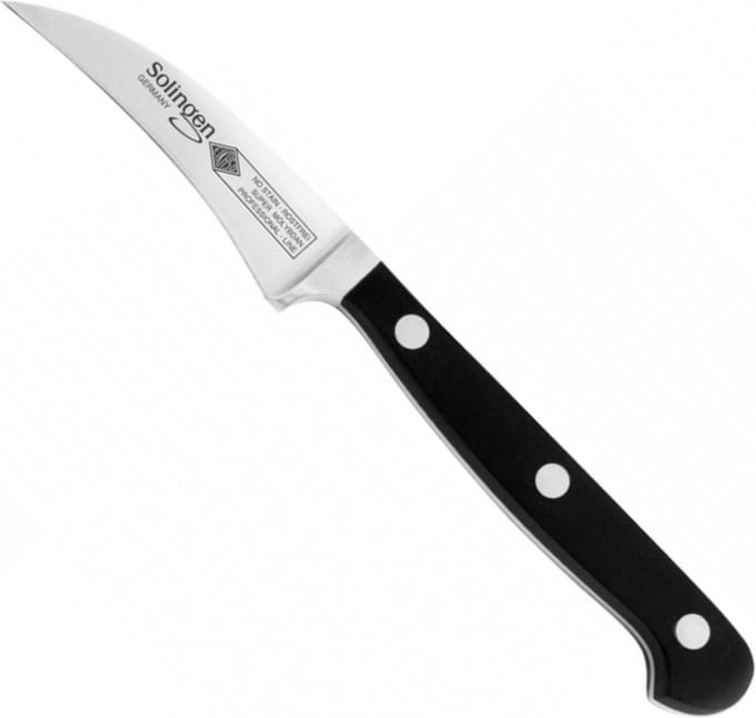 Eikaso Solingen Tourneermes met Krom Lemmet 7 cm – Ergonomisch Gastro Heft – Zwart