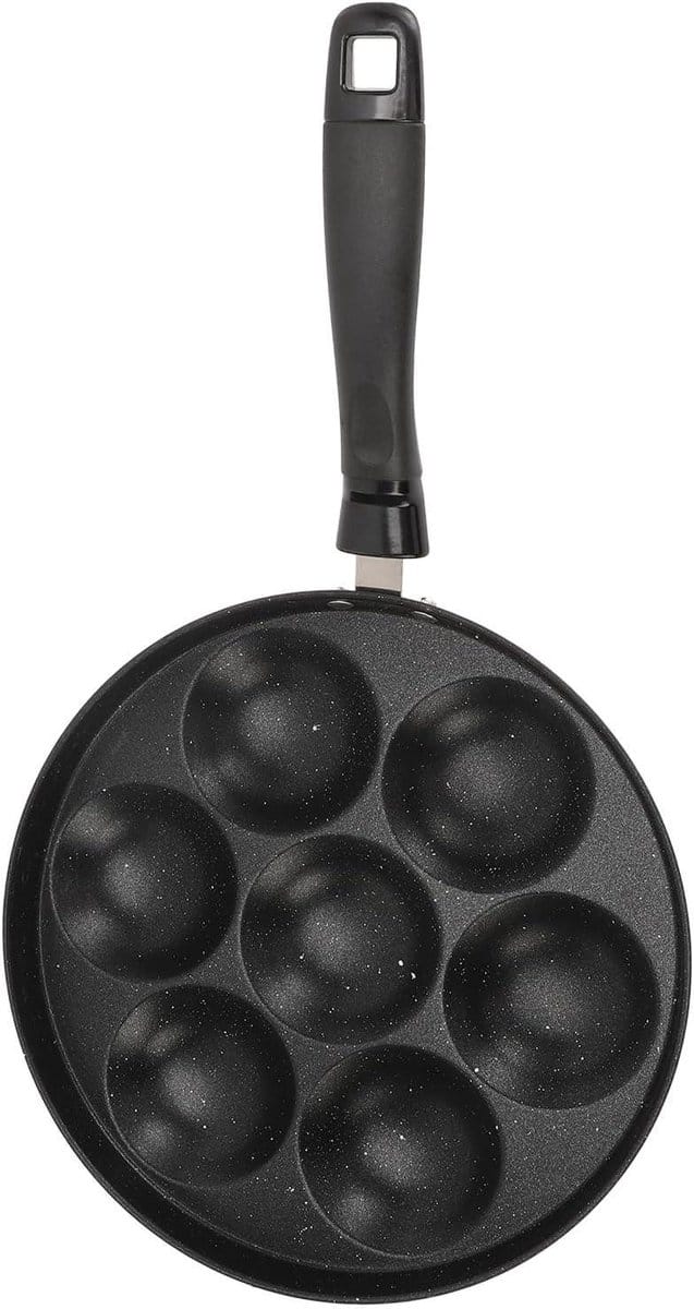 Omelet Pan - Eierpan Koekenpan - Ontbijt Maken - 7 Gaten - 26 cm - Zilver