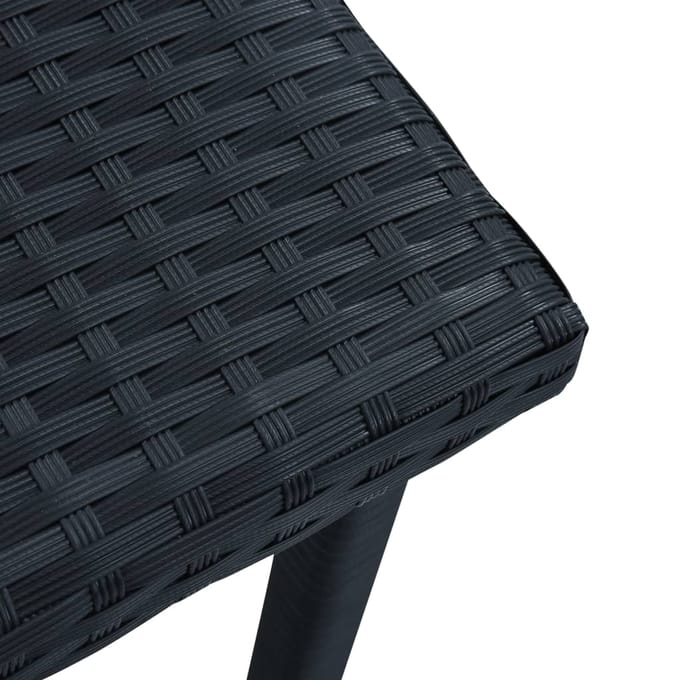 vidaXL - Tuintheetafel - 40x40x40 - cm - poly - rattan - zwart