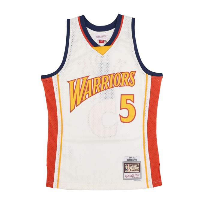 Basketbaltanktop voor heren Nba gebroken wit Teamkleur Swingman Jersey Hardwood Classics 2006 No 5 Baron Davis Golwar gebroken wit