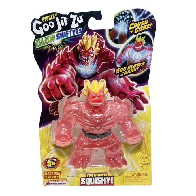 Goo Jit Zu Shifters superhelden set - Blazagon - Glow in the dark - Stretchfiguur