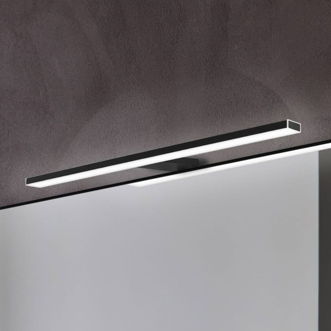 Ebir Esther 2 LED spiegellamp, mat zwart, 50 cm