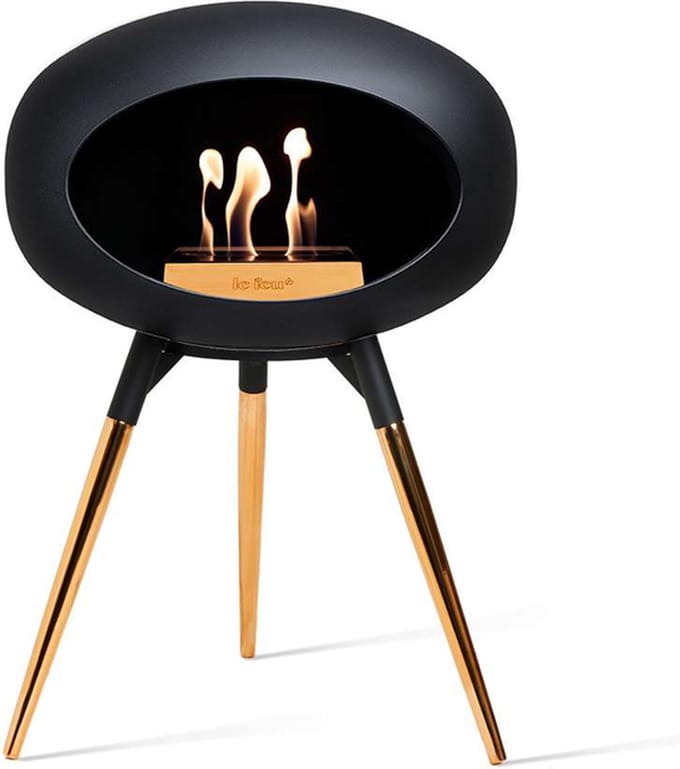 Le Feu Bio Ethanol Haardvuur - Black Ground Wood Low Gold Black