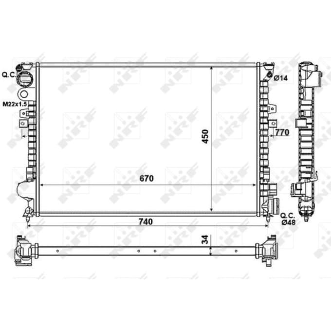Radiator, motorkoeling NRF 58993