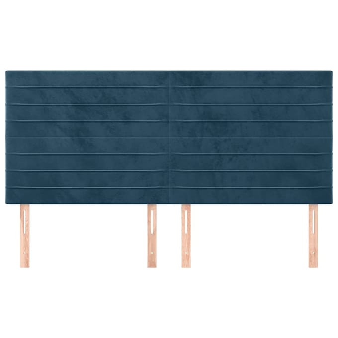 vidaXL - Hoofdbord - donkerblauw - 180x5x118/128 - cm - fluweel