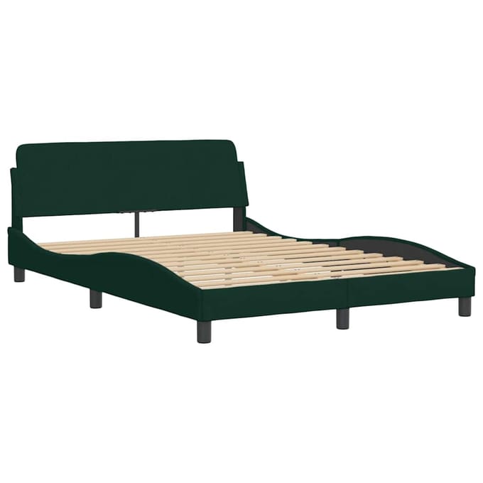 vidaXL - Bedframe - zonder - matras - "Hanko" - 120x200 - cm - fluweel - donkergroen