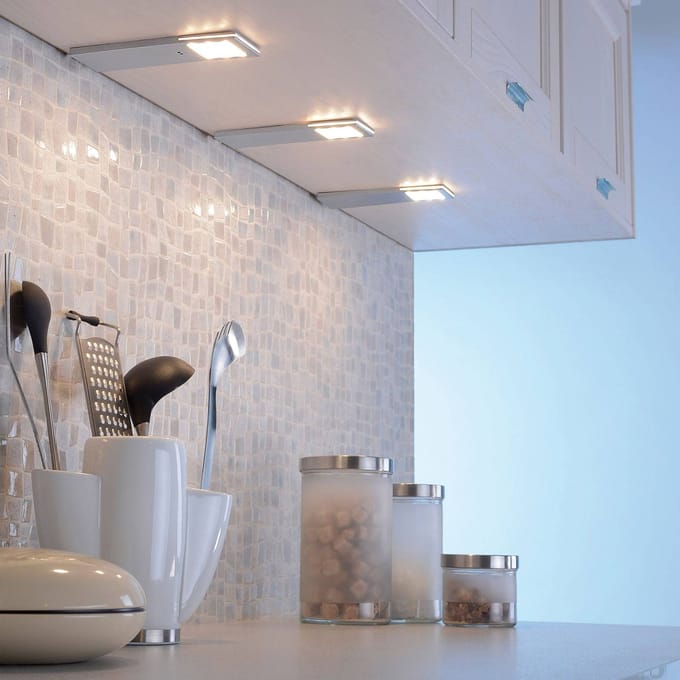 Paul Neuhaus Helena LED meubelverlichting, 19 x 7 cm, set van 3, sensor, metaal