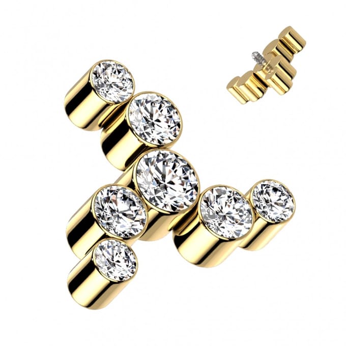Dermal top swirl 1.6mm gold plated - LMPiercings