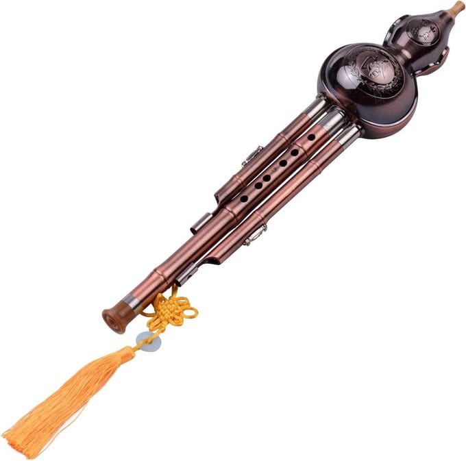 Hulusi Muziekinstrument - Kalebasfluit Chinese Fluit - Muziek Leren Spelen - Professioneel Afgestemd - 44 cm - Niet gespecificeerd