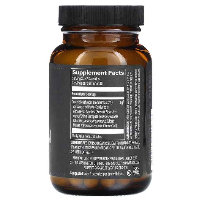 Paddenstoelenmix, 60 plantaardige capsules