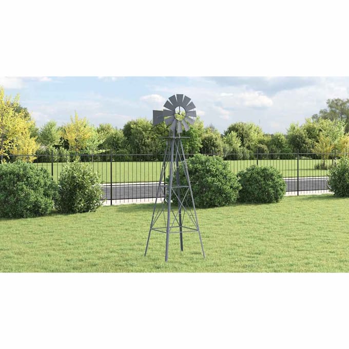 vidaXL - Windmolen - Grijs - 84 - x - 68 - x - 245 - cm - IJzer