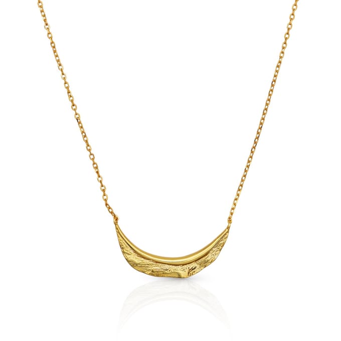 Schitterende 18K Gold Plated Zilveren Halsketting met Blad