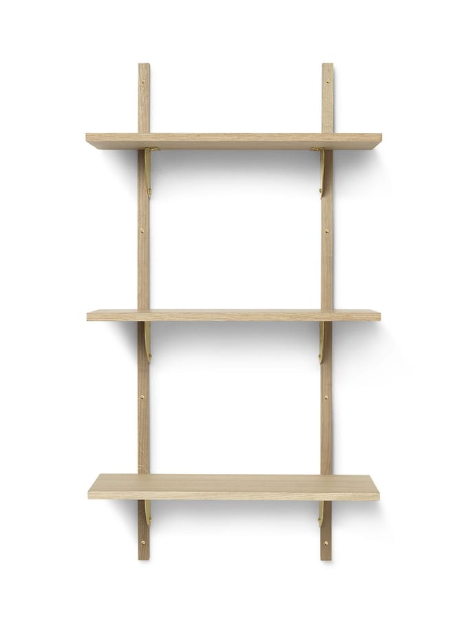 Ferm Living Sector Wandrek - eiken - Messing - 3 Wandplanken - smal