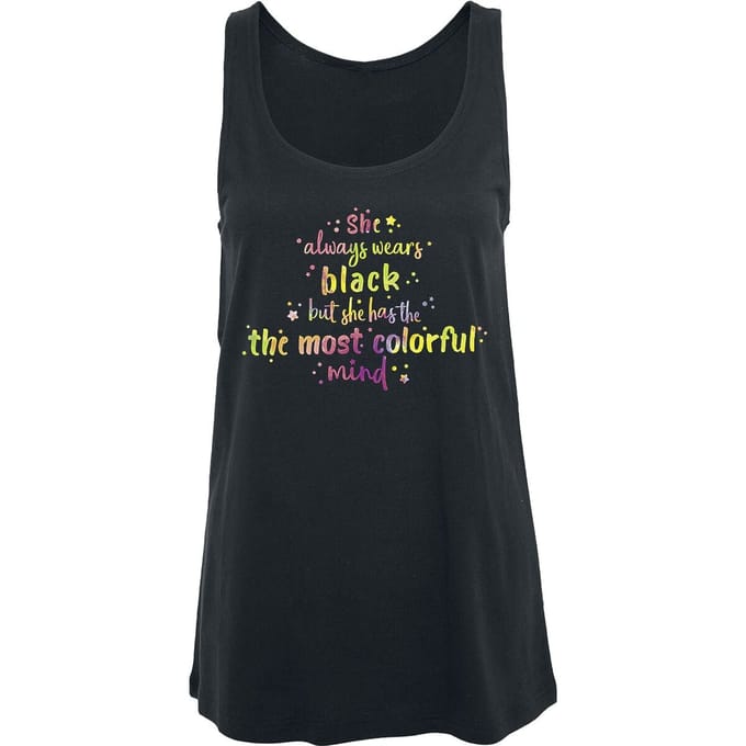 Sprüche - Fun Top - Colorful Mind - M tot 4XL - voor Vrouwen - zwart