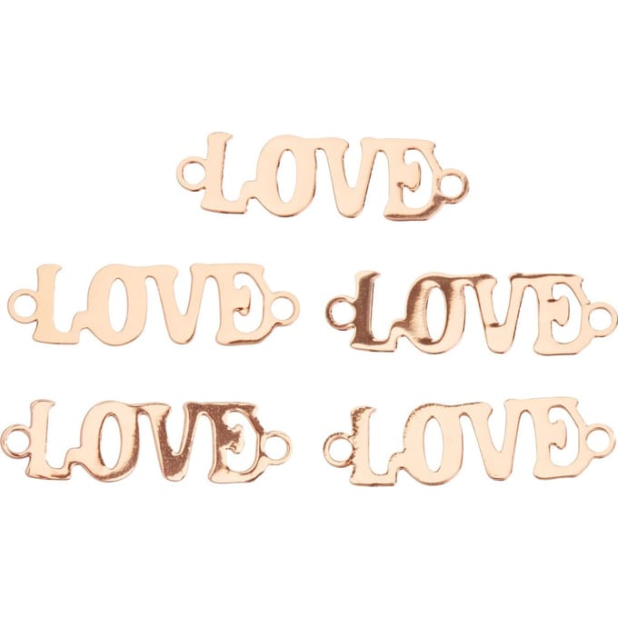 Connector "Love", 5 stuks - Roségoud
