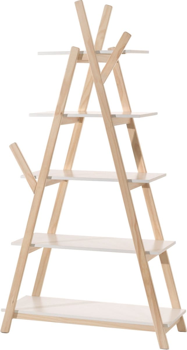LUCEVI - Kinderkamer Kiddy Boekenkast - Hout - Wit - 90x34x168.7 cm