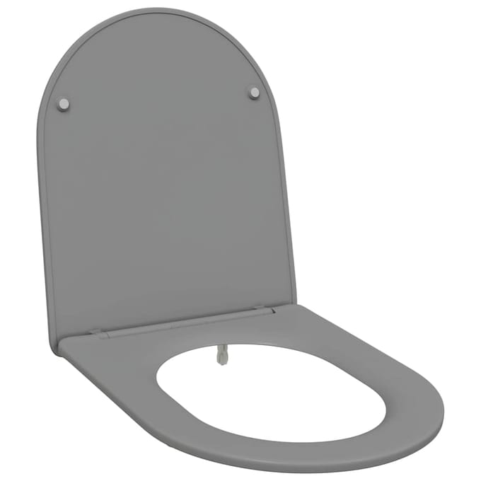 vidaXL - Toiletbril - Grijs - 47 - x - 36 - x - 3,4 - cm - Duroplast