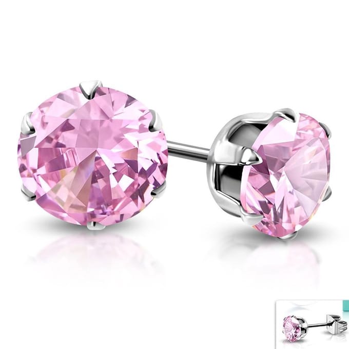 Amanto Oorbellen Daks Pink - 316L Staal - ∅6 mm