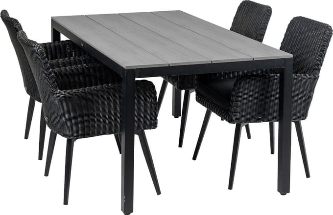 Tuinset Pisa/Cyprus | 4 personen | Rechthoekig 160 cm | Wicker & polywood