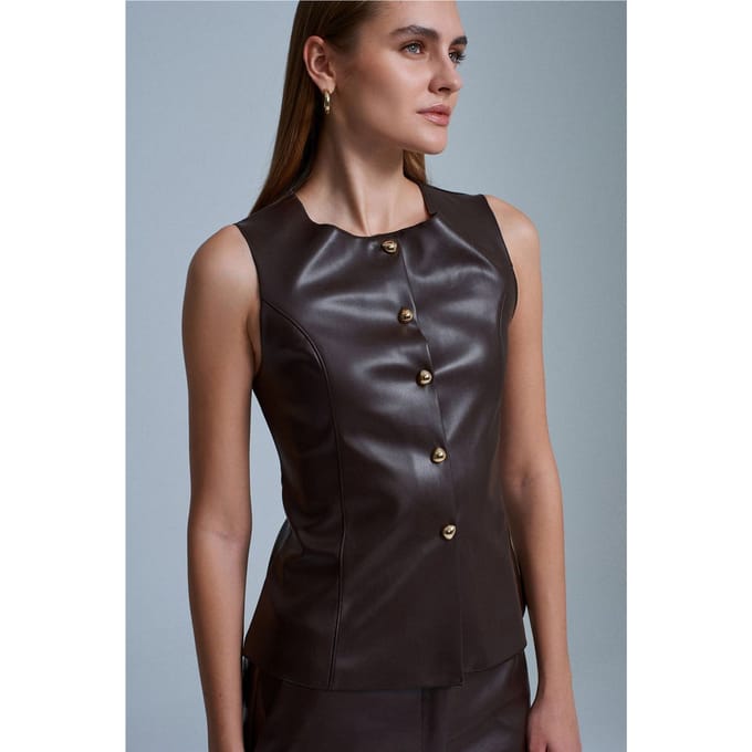 Aansluitende Nepleer Knopen Vest