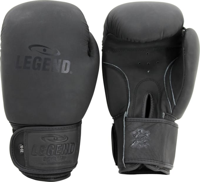 LegendPadding Bokshandschoenen Heren/Dames Mat Zwart Leer 8 oz