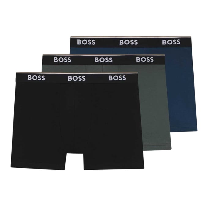 Boss Heren Boxershort (Pakket van 3) (Grijs/Zwart/Blauw)