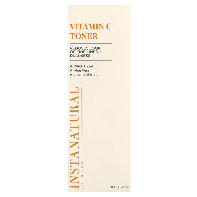 InstaNatural, skin care, vitamin C toner, 120ml (4fl oz) white