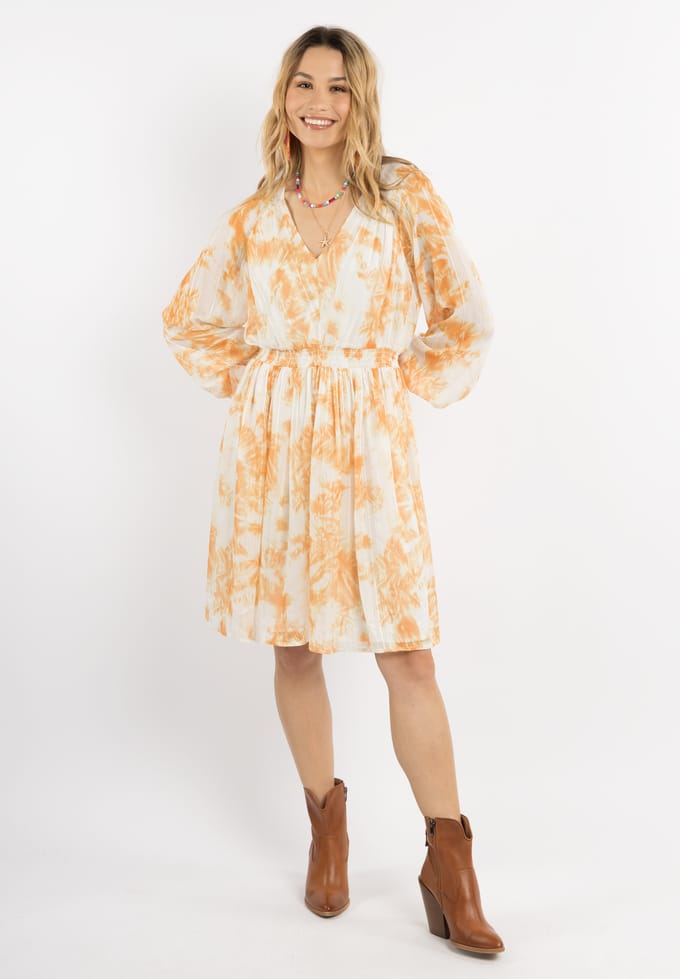 IZIA midi-jurk Dames oranje