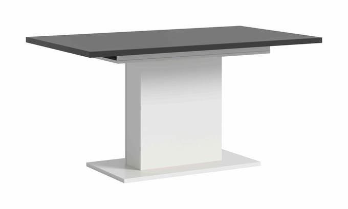 Motion eettafel kolom uitschuifbaar grijs NB wit NB - 90x150x76cm