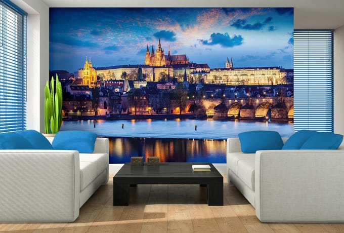 Prague City River Photo Wallcovering