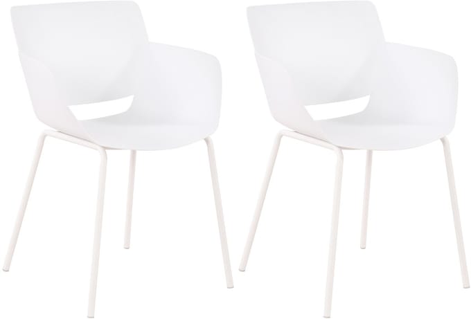 CLP Set van 2 Tuinstoelen Alpena - Met Armleuningen - Weerbestendig - Kunststof/wit