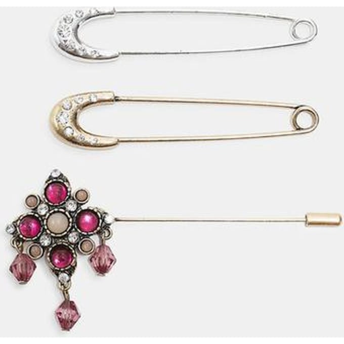 Stradivarius Set van 3 broches en spelden  Goud OS