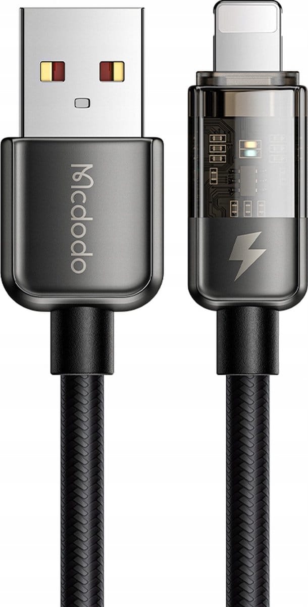 Data- en Oplaadkabel USB-A - Lightning McDodo CA-3140 Auto Power Off, 18W, 1.2m, Zwart
