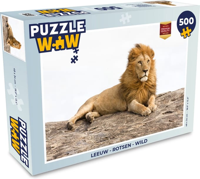 Puzzel Leeuw - Rotsen - Wild - Legpuzzel - Puzzel 500 stukjes