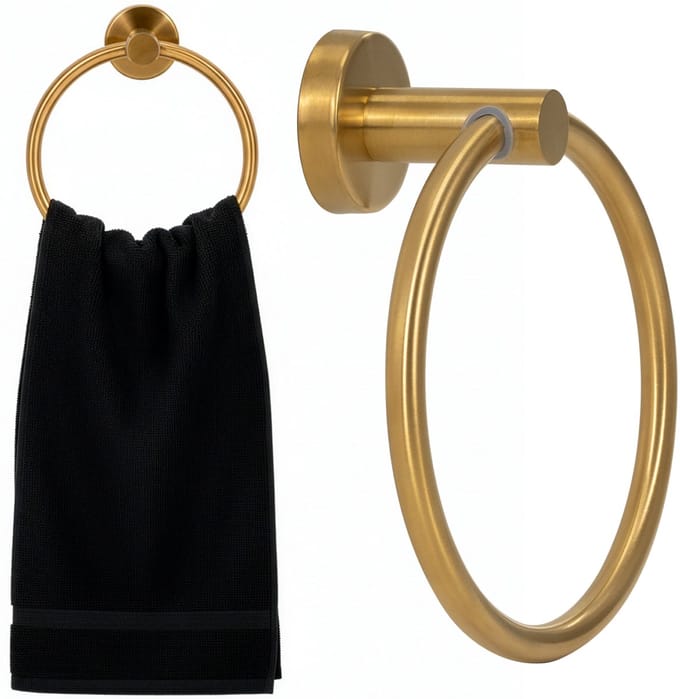 Handdoekring | Badkamerhanger | Handdoekrek | RVS | Ring | Glanzend | Goud | 3 Kg
