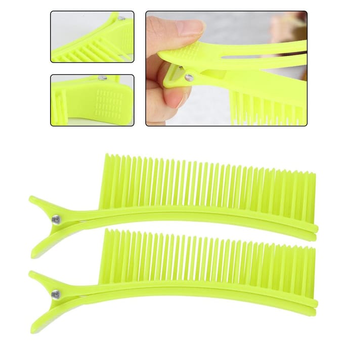 2 stuks Haarstyling Clip Afdeling Haarspeld Kappers Partition Haarklem Fluorescerende Kleur zwart