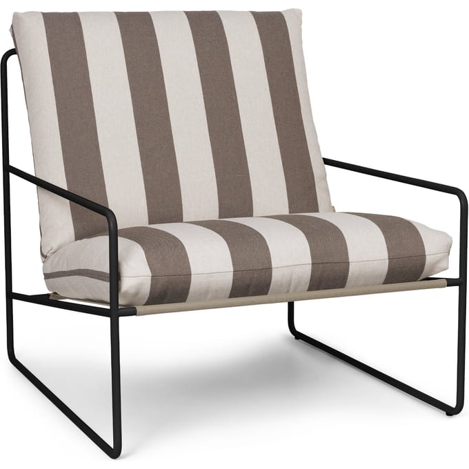 Ferm Living Desert Stripe 1-Zitsbank - Black/Chocolate