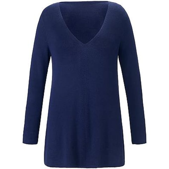 Trui in A-lijn V-hals Van Emilia Lay blauw