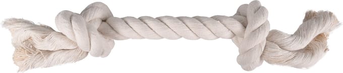 Flamingo - Hondenspeelgoed Cotton Flos Jack met 2 Knopen - Wit - 20 x 5 x 5 cm