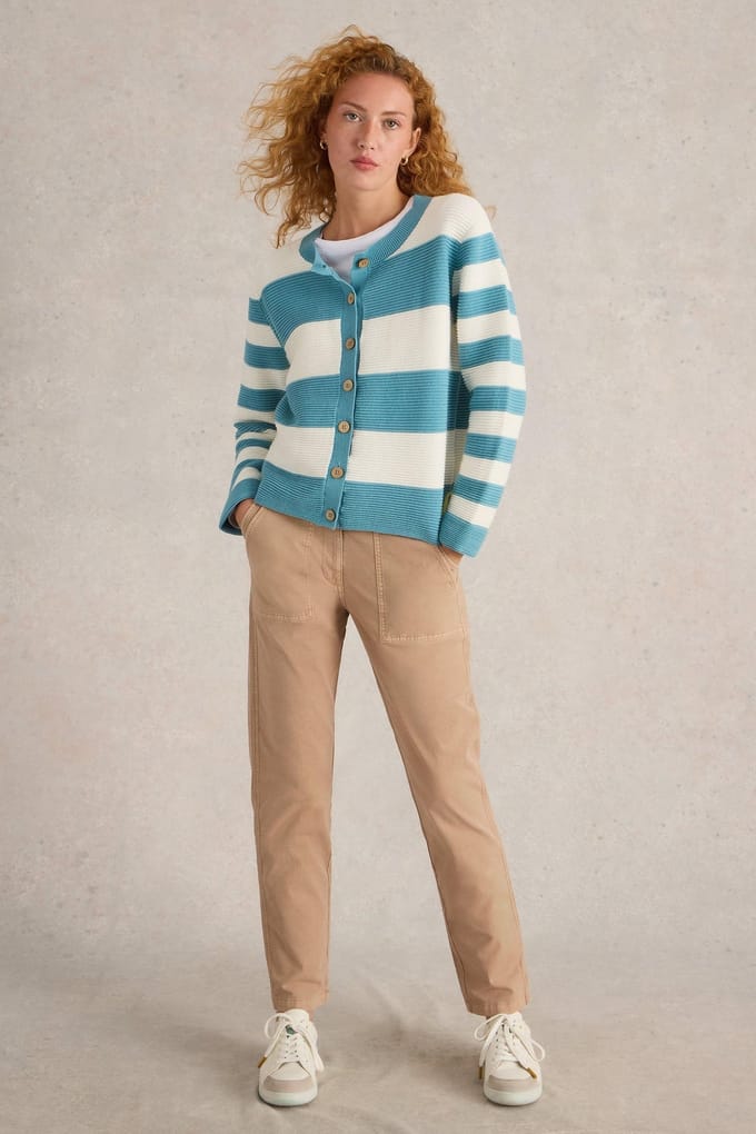 White Stuff Jana Cardi Blue Multi Taglia: 8 | Giacche Outlet | Donna | Blu
