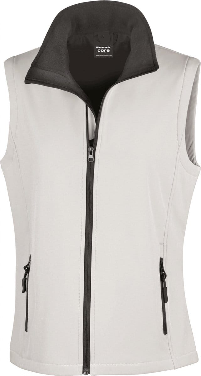 Result Women´s Printable Soft Shell Bodywarmer RT232F - White/Black - S